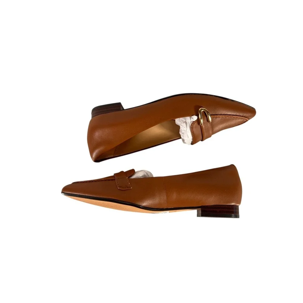Clarks Womens Laina 15 Buckle Loafer‎ Flats Dark Tan Leather 61527 6 M
